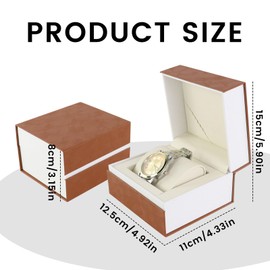 WisePoint PU Leather Watch Box, Square Flip Cover Watch Case with Detachable Pillow, Single Portable Mens Jewelery Box for Storage, Display and Travel (Black)