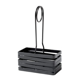 G.E.T. CAD-42-MG 4" x 2" Rectangular Powder Coated Metal Gray Wire Salt & Pepper Caddy with Handle, Cyclone Collection