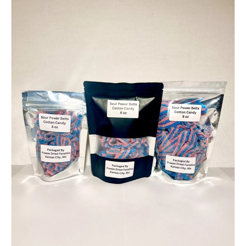 Sour Power Belts Candy Bulk *Cotton Candy Flavor* *Pick SIze*