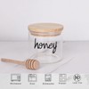 Clear all Glass Honey Jar with Silicone Sealing Dipper and