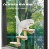 Cat Window Ladder 3-Levels for Indoor Cats Climbing Wood Window
