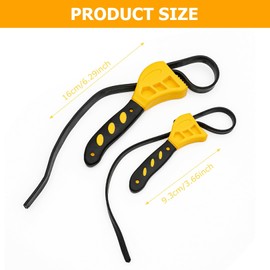 2pcs Rubber Strap Wrench,Heavy Duty Rubber Pipe Wrench Adjustable,Oil Filter Spanner Strap Wrench Tool,Multi-Purpose Jar Opener,Jar Opener for Plumbing Jar Opener Mechanics Plumbers (2 Size)