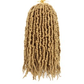 New Butterfly Locs Crochet Hair 14 Inch 8 Packs for Black Women Goddess Locs Crochet Hair Pre Looped Soft Faux Crochet Braids Hair Extension (Blonde, 14 Inch)