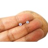 Small Round Blue TANZANITE Sterling Silver Stud Earrings 925-3 mm