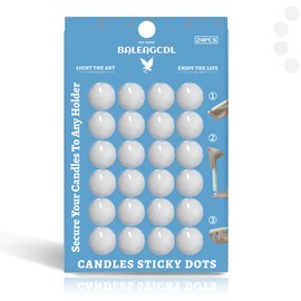 BALEAGCDL Candle Sticky Dots - White Wax Dots Candles Adapter,Soft Wax,Candle Accessories - Candle Adhesive - (1 Pack,24 Dots)