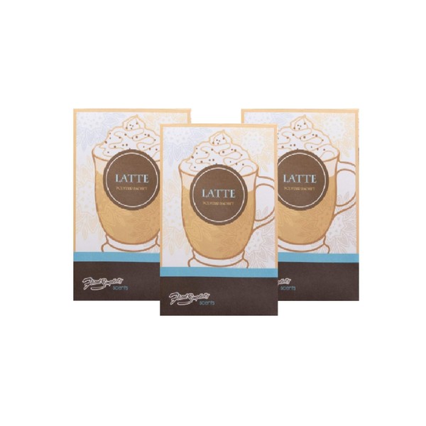 FloralSimplicity Latte Scented Sachets Pack of 3, Everyday - Long-Lasting