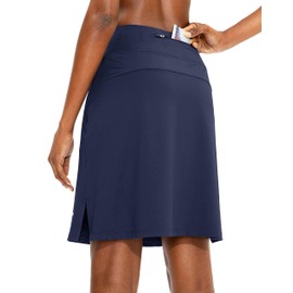 Viodia Women's 20" Knee Length Skorts Skirts Athletic Tennis Golf Skirt for Women Modest Sports Casual Summer Skirt with 5 Pockets Navy