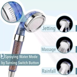 Ameribox High Pressure Shower Head with Handheld Spray Combo 3 Stage Filtered ShowerHead