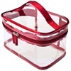 Elegant 4 Piece Cosmetic Bag Set Red Clear Box Checked