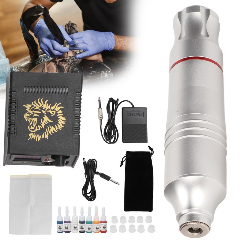 Tattoo Machine Pen Kit Professional Rotary Tattoo Power Supply Foot