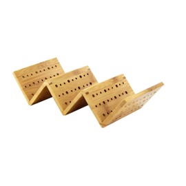 PacknWood 210STAC162 - Bamboo Taco Holder - wood taco holder - disposable taco holder - taco holder wood - taco holders set - taco holder - 8.2 x 4 x 1.9in - (Case of 5)