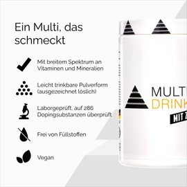 YPSI Multi Drink with Zinc - Multivitamins and Minerals in Powder Form - Orange Flavour 180 g