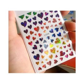 Heart Nail Sticker Love Heart Valentine Day Self Adhesive Graphic Nail Decal L024 Nail Wraps Art Stickers Manicure Supplies for Women for Home Nails Full Long Lasting Easy Apply and Remove