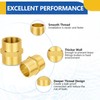 4PACK GUOFIS Brass Pipe Fitting,3/4" Male Adapter(2 Pack)+3/4" Female Adapter(2