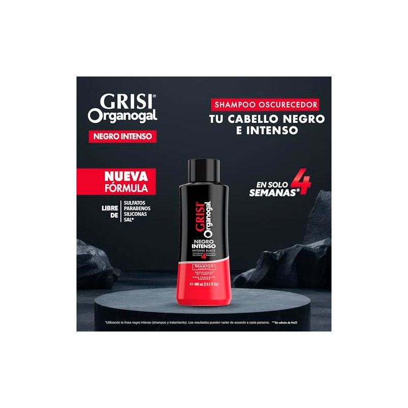 Shampoo Grisi Organogal negro intenso 400 ml