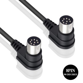 Poyiccot 8 PIN DIN Male Plug Cable 1.5ft, 90 Degree Angled Large 8 PIN DIN Male to Male Speaker Audio Cord Wire MIDI Cable Compatible with B&O PowerLink Beo-Lab Devices