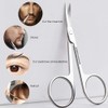 Eyebrow Scissors and Three Eyebrow Brushs,Nose Beard Trimming Scissors Eyelash