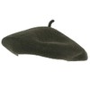 ZAKIRA Plain Wool Beret Hat for Men and Women, olive