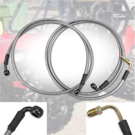 Líneas de freno delantero/trasero para Polaris RZR 800 S 4 RZR XP 4 900 570 de acero inoxidable trenzado de alta resistencia línea de freno delantero extendido también compatible con +4 pulgadas, 5