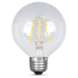 Feit Electric - Decorative Clear Glass Filament LED Dimmable 25W Equivalent Soft White (2700K) G25 Globe Light Bulb (BPG2525/827/LED), Standard Clear