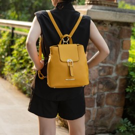 MKF Collection - Mochila para mujer, de piel vegana, con asa superior, para viajes, mochila, Ingrid Light Blue, Large, Ingrid