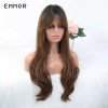Emmor Pelucas De Cabello Castaño Oscuro Ombre De Onda Larga
