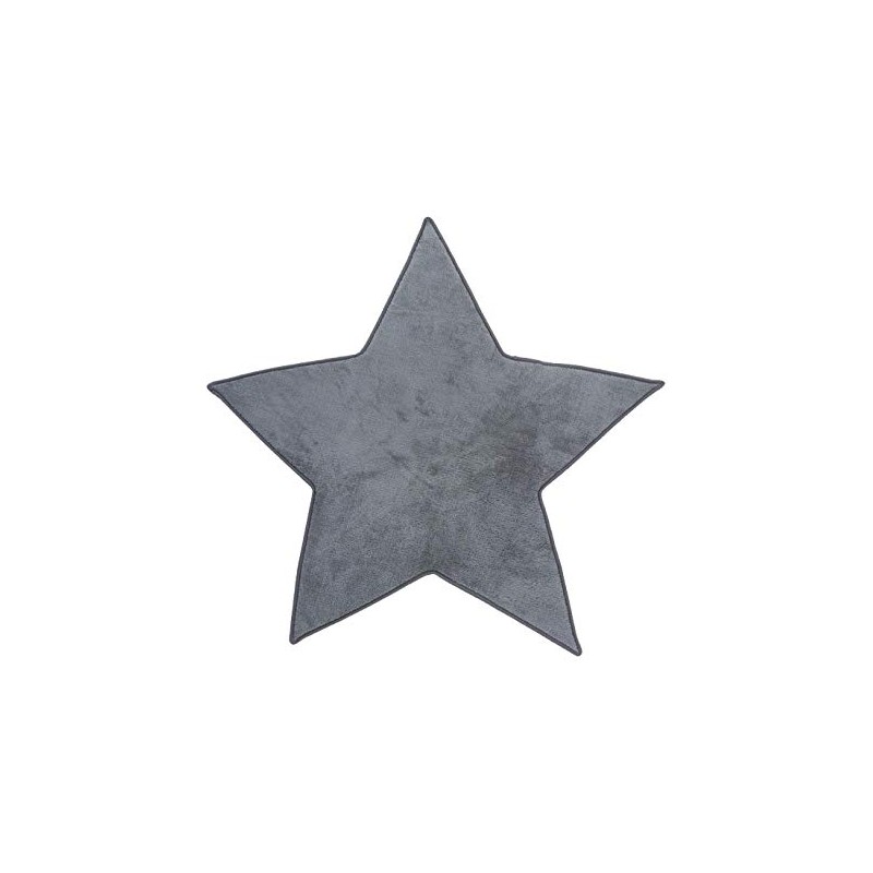 Microfibre Rug for Children’s Bedrooms – Star-Shaped – Grey