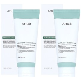Anua Eoseongcho Seoksinic Moisture Cleansing Foam 150ml x 2 Low-irritation bubble cleanser / 아누아 어성초 석시닉 모이스처 클렌징 폼 150ml x 2개 저자극 버블클렌저