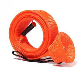 FASANIY Fishing Rod Sock Mesh Sleeve Rod Cover Braided Mesh Rod Protector Pole Gloves Fishing Tools for Fly, Spinning, Casting, Sea Fishing Rod (Orange Color Set (10pc))