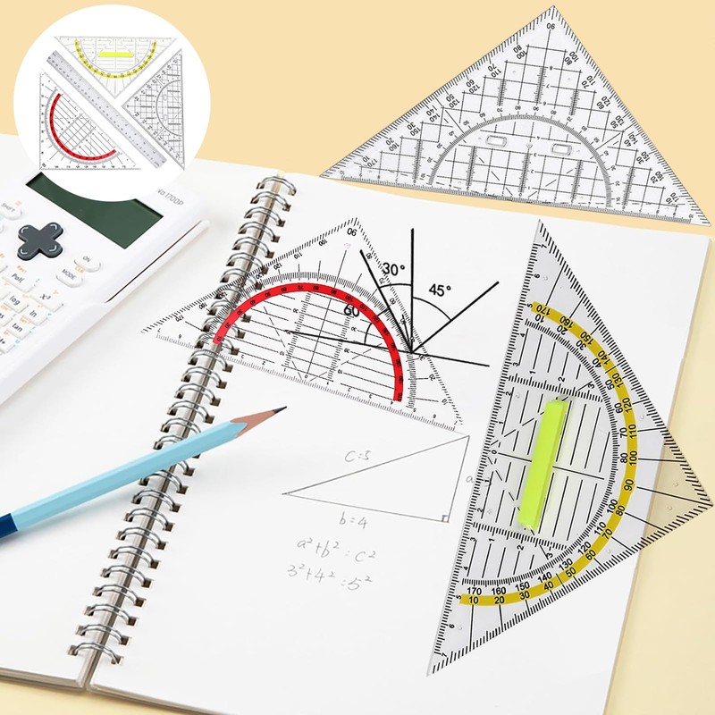 Set Square Flexible, Set of 4 Ruler Set, Set Squares