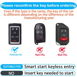 Sindeda for Jeep Key Fob Cover with Keychain Soft Full Protection Key Shell Compatible with Grand Cherokee L Grand Wagoneer 2021-2025 Smart Key (Red, 6 Buttons)