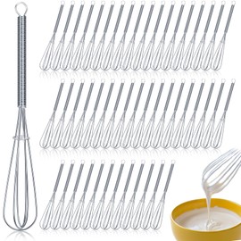 Baderke 6 Inch Mini Whisk Bulk Small Whisks for Cooking 304 Stainless Steel Tiny Whisk for Baking, Whipping,Beating Eggs, Mixing Sauces, Blending Ingredients(50 Pcs)