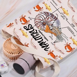 Nautilus Lover Gift Nautilus Anatomy Shopping Bag Ocean Animal Christmas Birthday Travel Shoulder Bag (Nautilus)