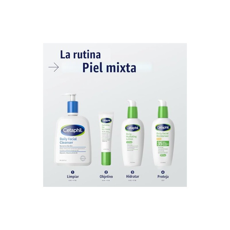 Cetaphil, loción hidratante diaria con ácido hialurónico, 3.0 onzas líquidas