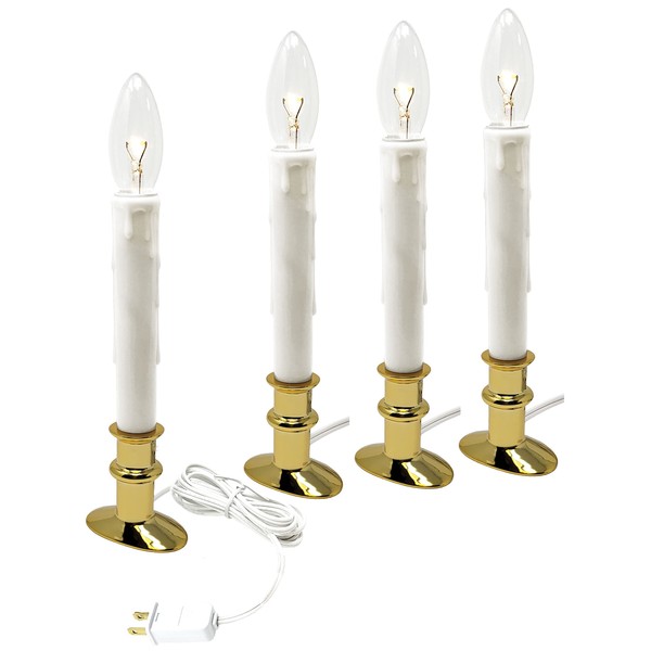 612 Vermont Electric LED Window Candle with Clear Bulb, Automatic