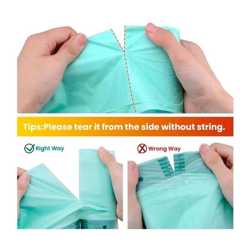 Cleanomic Compostable* 13 Gallon Trash Bags with Drawstring (2 Pack,
