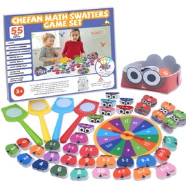 CHEFAN Mathswatters Addition & Subtraction Game - 63 Pieces for Age 5+ Kids, Educational Games, Preschool Math, Kindergartner Learning Games Gifts for Boys and Girls