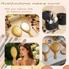 24 Pcs Vintage Handheld Mirrors for Makeup, Gold Embossed Floral