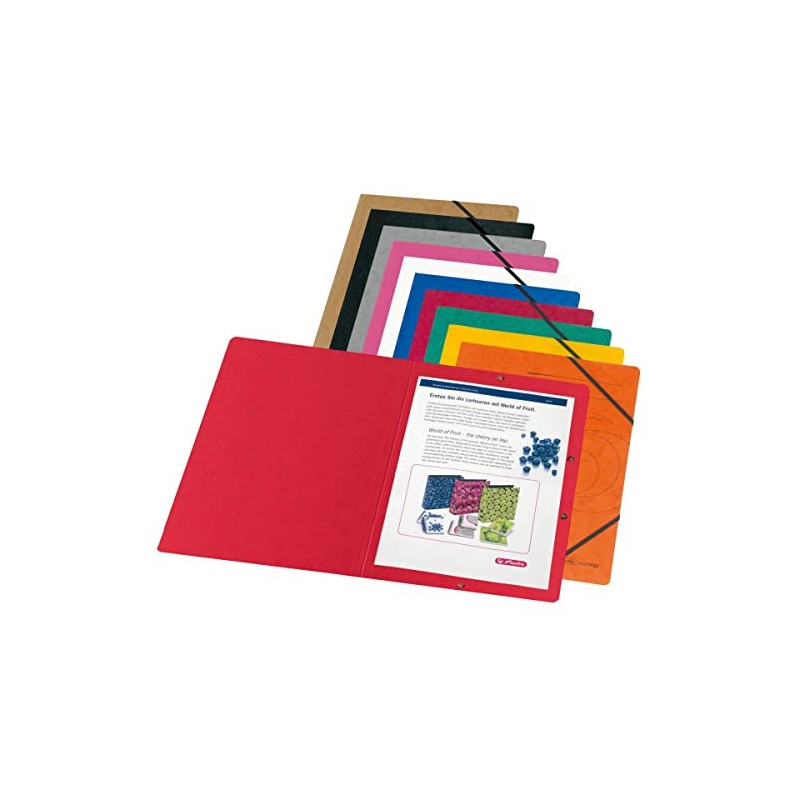 Herlitz Colorspan A4 Elastic Folder - Yellow (5 Pieces)