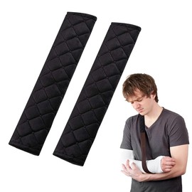 TELADESHX 2 Pcs Strap Cushion for Arm Sling Shoulder Strap Covers Brace Carry Strap Pillow Arm Elbow Wrist Injury Support Strap Pad to Release Stress to Your Neck and Shoulder (Black)