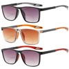 Bifocal Sunglasses For Men Sporty TR90 Reading Sunglasses 3 Pack