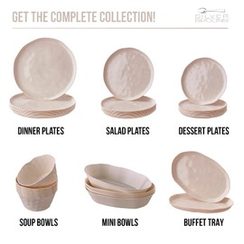 Silver Spoons MINI DESSERT BOWLS | Oval Dessert Plates | Lava Collection | Cream, Dessert Bowls, 6 PC
