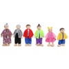Family Doll Figures Pine Miniature People Toy Set Ornament Educational