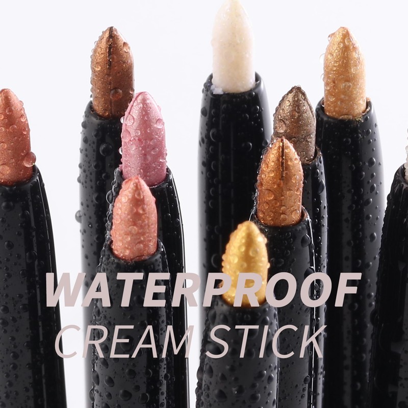 Vodisa Eyeshadow Stick, Cream Shimmer Eye Shadow Pencil Crayon Smooth