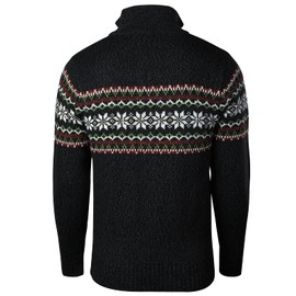 Superora Men's Jumpers Half Zip Pullover Sweater Knitwear Long Sleeve Set-in Knit Classic Black