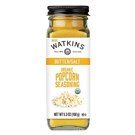 Watkins Gourmet Organic Butter and Salt Popcorn Seasoning, 5.3 oz, Yellow