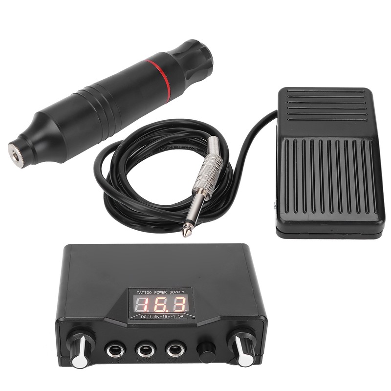 Professional Tattoo Pen Kit Tattoo Machine Foot Pedal Power Supply