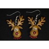 Miniblings Rentier Ohrringe Weihnachten Weihnachtsmann Elch Kopf braun rote Nase