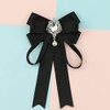 JKQBUX Bowknot Rhinestone Ribbon Bow Brooch Pre-Tied Bow tie for