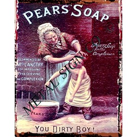 small PEARS SOAP (you dirty boy) BATHROOM ADVERT METAL SIGN RETRO VINTAGE STYLE coffee shop kitchen bar pub wall art